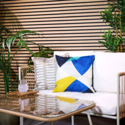 icon Indoor And Outdoor Mark Making Waterproof Filled Cushion 2X Stone And 2X Abstract Blue - thumbnail 4