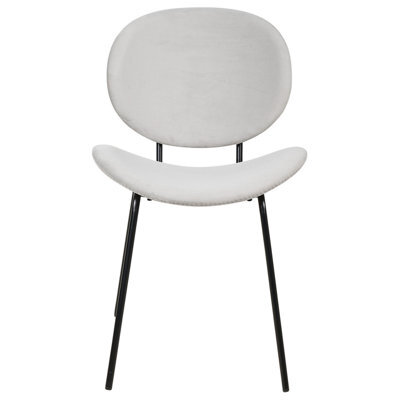 Wyld And Coco Novahome Set Of 2 Dining Chairs Light Grey Velvet With Black Iron Legs - Modern Dining Seating - image 1