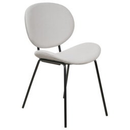 Wyld And Coco Novahome Set Of 2 Dining Chairs Light Grey Velvet With Black Iron Legs - Modern Dining Seating - thumbnail 4