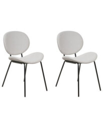 Wyld And Coco Novahome Set Of 2 Dining Chairs Light Grey Velvet With Black Iron Legs - Modern Dining Seating - thumbnail 3
