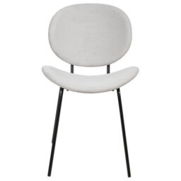 Wyld And Coco Novahome Set Of 2 Dining Chairs Light Grey Velvet With Black Iron Legs - Modern Dining Seating - thumbnail 1