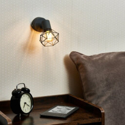 Valuelights Angus Retro Style Metal Basket Cage Wall Light Fitting In Pewter Grey Finish - thumbnail 4