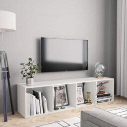 Berkfield Book Cabinet/tv Cabinet White 143X30X36 Cm - thumbnail 1