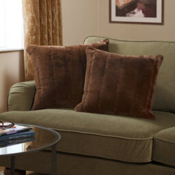 Paoletti Empress Faux Fur Polyester Filled Cushion, Brown, 45 X 45Cm - thumbnail 4