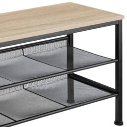 Tectake Shoe Rack Derry - Surface Shelf And 2 Grid Shelves, Industrial Style -  - Industrial Wood Light, Oak Sonoma - thumbnail 9