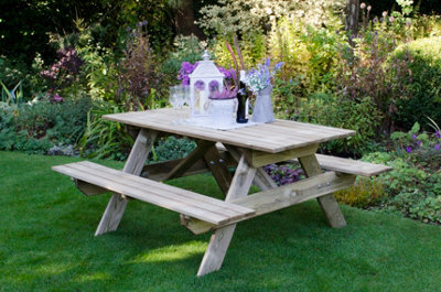 Forest Garden Rectangular Picnic Table - Small - image 1