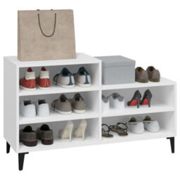 Berkfield Industrial Shoe Cabinet White 102X36X60 Cm Engineered Wood - thumbnail 7