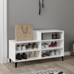 Berkfield Industrial Shoe Cabinet White 102X36X60 Cm Engineered Wood - thumbnail 6