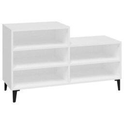 Berkfield Industrial Shoe Cabinet White 102X36X60 Cm Engineered Wood - thumbnail 1