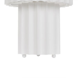 Beliani Bedside Lamp White Linen Drum Shade 40Cm, Ceramic Base, Warm White. - thumbnail 6