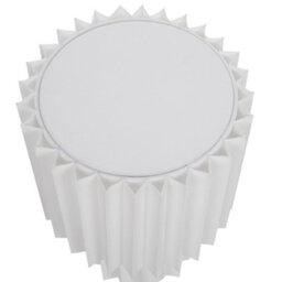 Beliani Bedside Lamp White Linen Drum Shade 40Cm, Ceramic Base, Warm White. - thumbnail 3