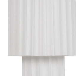 Beliani Bedside Lamp White Linen Drum Shade 40Cm, Ceramic Base, Warm White. - thumbnail 5