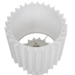 Beliani Bedside Lamp White Linen Drum Shade 40Cm, Ceramic Base, Warm White. - thumbnail 4