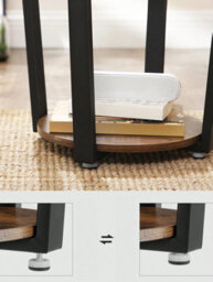 LEDREM Side Table Round Table With Steel Frame Easy Assembly - thumbnail 4