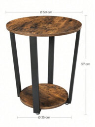 LEDREM Side Table Round Table With Steel Frame Easy Assembly - thumbnail 7