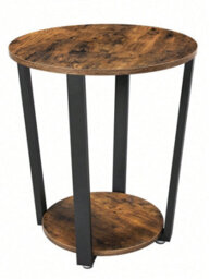 LEDREM Side Table Round Table With Steel Frame Easy Assembly - thumbnail 6
