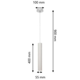 Luminosa Lighting Luminosa Tuba Slim Pendant Ceiling Light White 10Cm - thumbnail 4