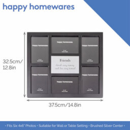 Happy Homewares Modern Black Multi Collage Picture Friends With Family Wording And Cute Phrase - thumbnail 6