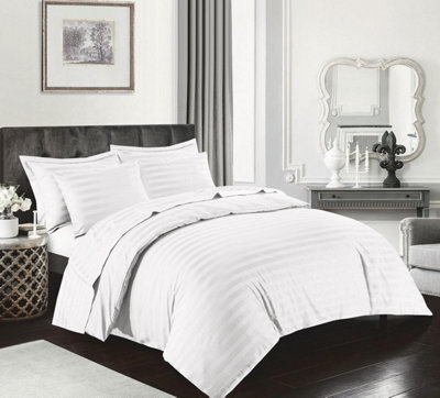 Homespace Direct Ltd Kampala Hill Egyptian Cotton Duver Cover Set 400 Tc Satin Stripe - image 1