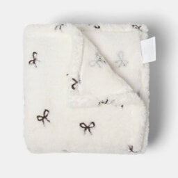 Ohs Bow Embossed Ultrasoft Fleece Throw Thermal Blanket - 125 X 150Cm - Black - thumbnail 4