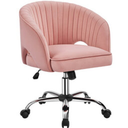 Yaheetech Accent Armchair With Tufted Barrel - Pink / Velvet - thumbnail 2