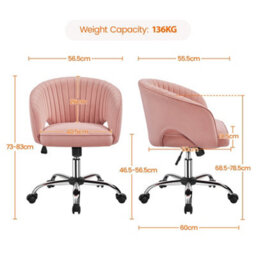 Yaheetech Accent Armchair With Tufted Barrel - Pink / Velvet - thumbnail 3
