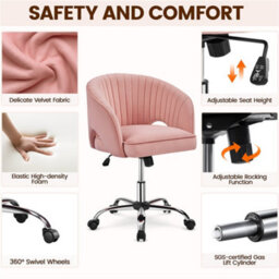 Yaheetech Accent Armchair With Tufted Barrel - Pink / Velvet - thumbnail 4