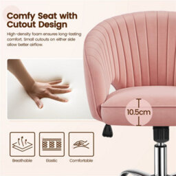 Yaheetech Accent Armchair With Tufted Barrel - Pink / Velvet - thumbnail 6