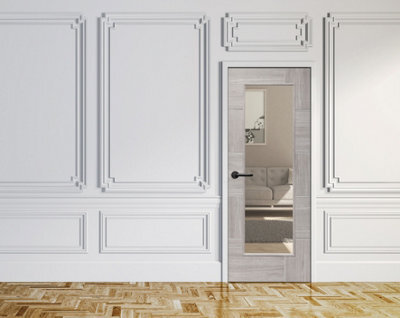 XL Joinery Internal Laminate White Grey Ravenna With Clear Glass - 2040 X 926 X 40mm - image 1