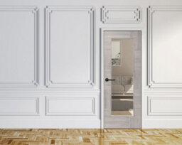 XL Joinery Internal Laminate White Grey Ravenna With Clear Glass - 2040 X 926 X 40mm - thumbnail 1