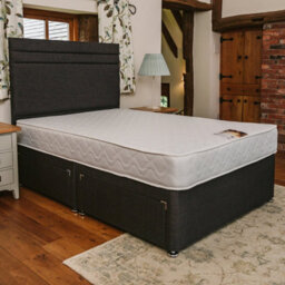 Divan Base Direct Rome Comfort Deluxe Sprung Divan Bed Set 3Ft Single 2 Drawers Side - Lino Charcoal - thumbnail 6