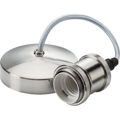 "Knightsbridge 8271Bc 6"" Vintage Pendant Set In A Brushed Chrome  Finish"
