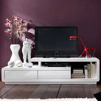 Furniture in Fashion Celia High Gloss Tv Stand With 2 Drawers In White - image 1