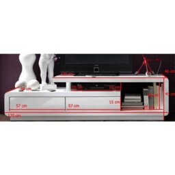 Furniture in Fashion Celia High Gloss Tv Stand With 2 Drawers In White - thumbnail 5