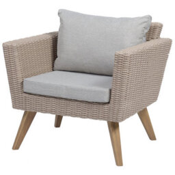 Beliani Garden Lounge Set With Table 5 Seater Vittoria Pe Rattan Grey - thumbnail 9