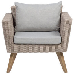 Beliani Garden Lounge Set With Table 5 Seater Vittoria Pe Rattan Grey - thumbnail 8