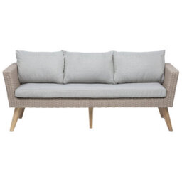 Beliani Garden Lounge Set With Table 5 Seater Vittoria Pe Rattan Grey - thumbnail 5