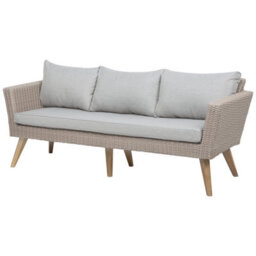 Beliani Garden Lounge Set With Table 5 Seater Vittoria Pe Rattan Grey - thumbnail 6