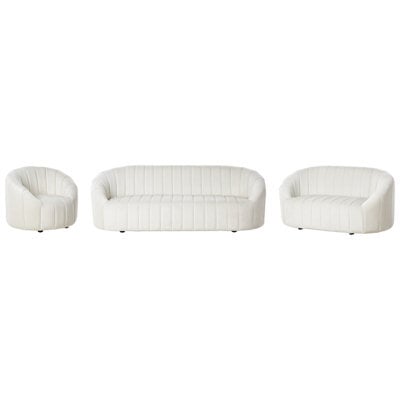 Beliani Living Room Set 6 Seater Malung Velvet Off-White - image 1