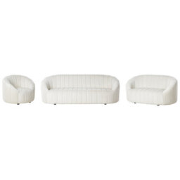 Beliani Living Room Set 6 Seater Malung Velvet Off-White