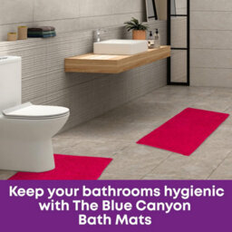 Blue Canyon 2-Piece Cotton Bath & Pedestal Mat Set Soft Highly Absorbent Quick-Dry Elegant Bathroom Rugs Non-Slip Machine Washable - thumbnail 8