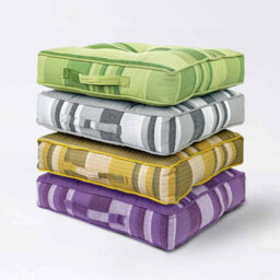 Homescapes Morocco Striped Cotton Floor Cushion Monochrome - thumbnail 6