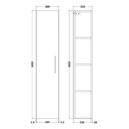 Dezine Avon 2 300mm Solace Oak Tall Unit - thumbnail 2