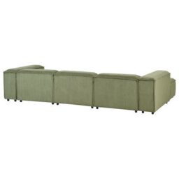 Beliani Modular Corner Sofa 4 Seater Ardal Corduroy Green Right Hand - thumbnail 6