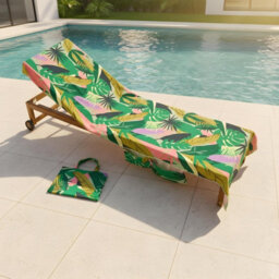 Ohs Palm Print Beach Towel With Bag Quick Dry Absorbent Travel Spa - thumbnail 3