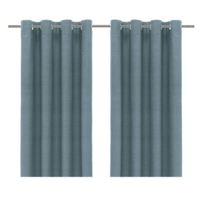 GoodHome Glend Light Blue Plain Woven Blackout & Thermal Eyelet Curtain (W)167Cm (L)183Cm, Pair - image 1