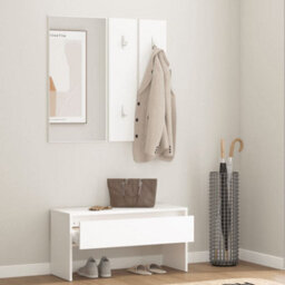 Walplus Hallway Furniture Set White Engineered Wood - thumbnail 3