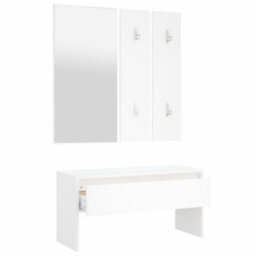 Walplus Hallway Furniture Set White Engineered Wood - thumbnail 5