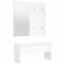 Walplus Hallway Furniture Set White Engineered Wood - thumbnail 2