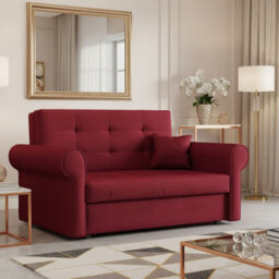 Viva Ii Sofa Bed With Sleep Function And Bedding Storage Hydrophobic Fabric Metal Legs 148X85X98 Red